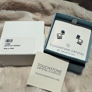 Touchstone Crystal by Swarovski- Greyed Out Earrings